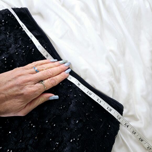 Celo Argentina made lace Applique beaded ruffle dance skirt Small-Medium black - Picture 9 of 17